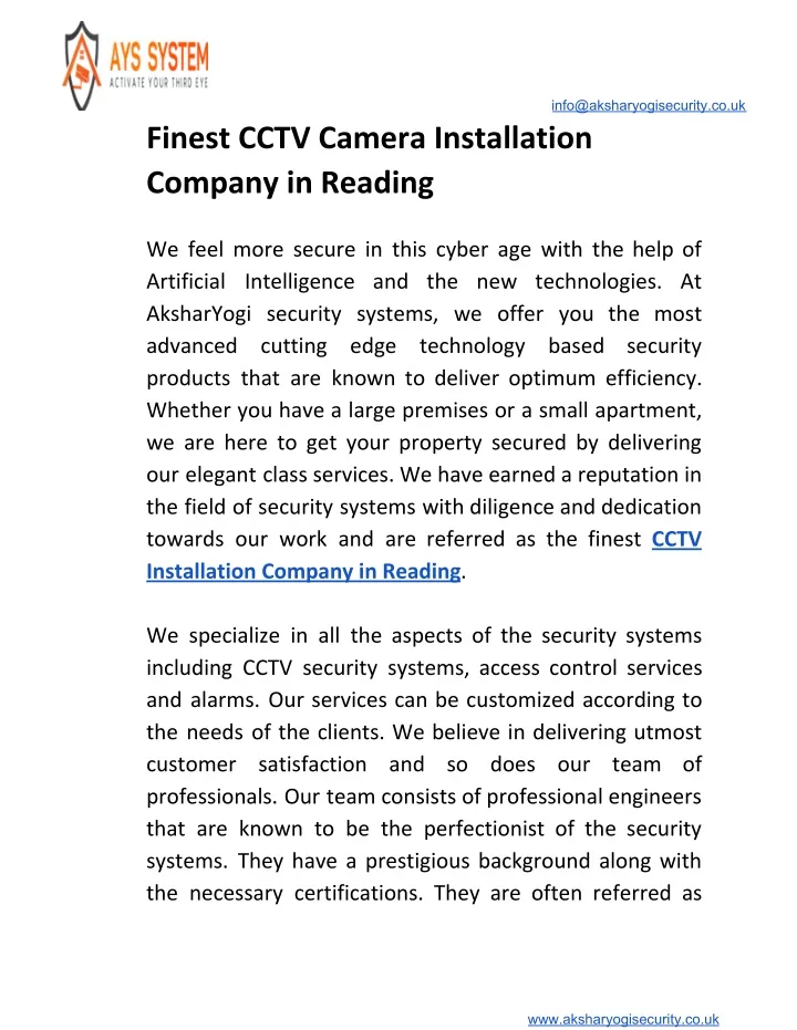 info@aksharyogisecurity co uk finest cctv camera