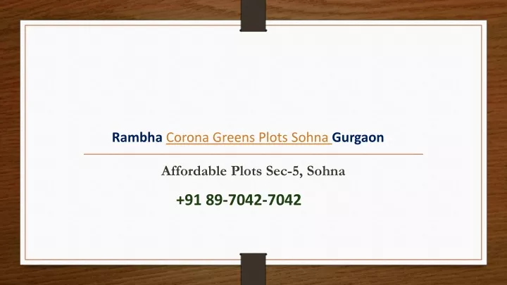 rambha corona greens plots sohna gurgaon