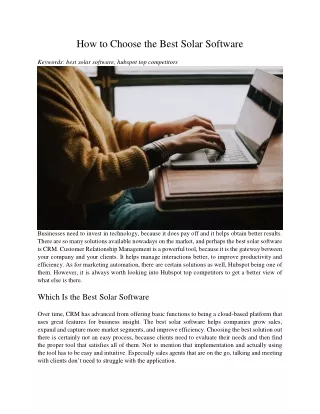 how to choose the best solar software