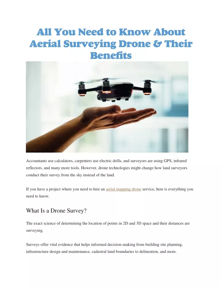 all you need to know about aerial surveying drone