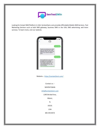 looking for instant sms platform