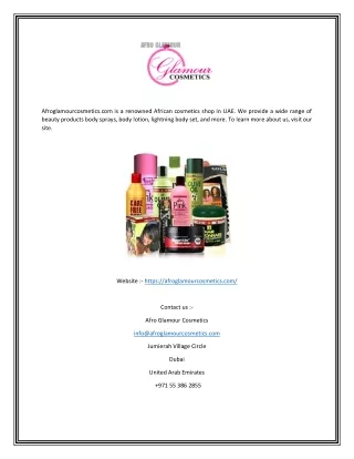 Cosmetics Online Shop In UAE | Afroglamourcosmetics.com