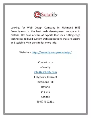 looking for web design company in richmond hill