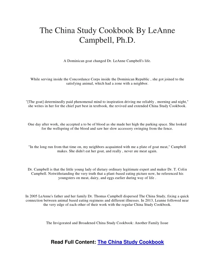 the china study cookbook by leanne campbell ph d