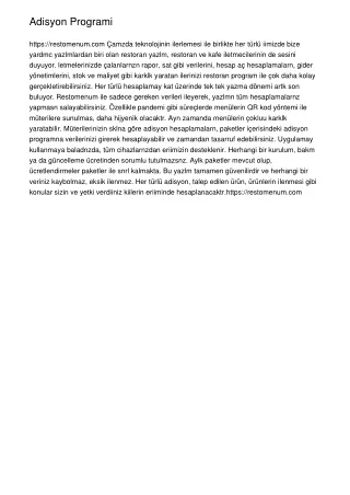 adisyon programi https restomenum com amzda