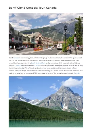 Banff City & Gondola Tour, Canada