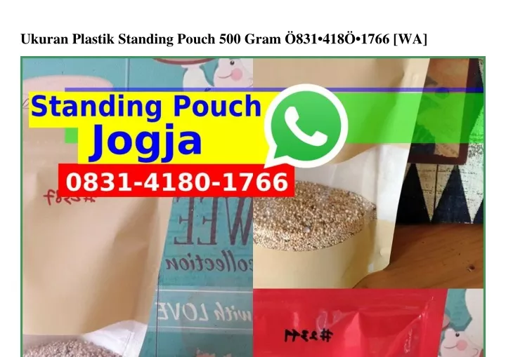 ukuran plastik standing pouch 500 gram