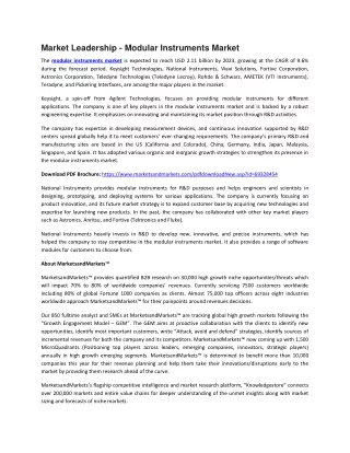 market leadership modular instruments market