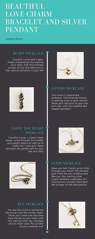 Beautiful love Charm bracelet and Silver Pendant | Charm Works