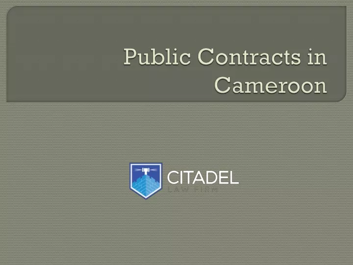 public contracts in cameroon