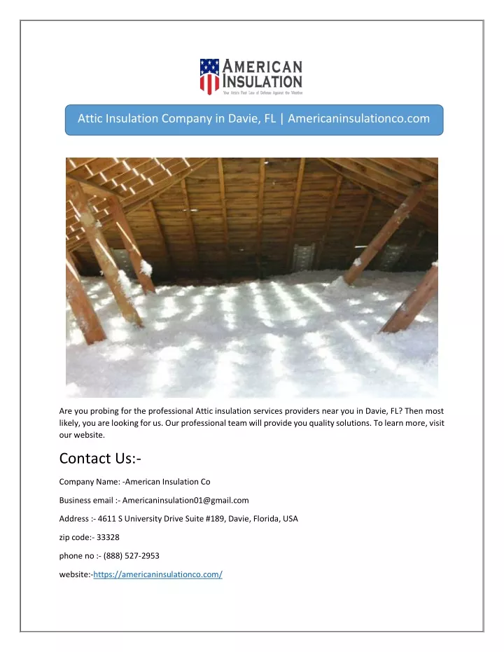 attic insulation company in davie