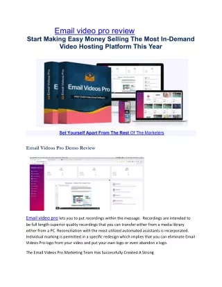 email video pro review start making easy money