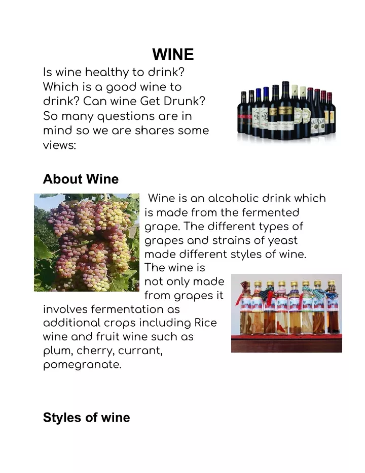 wine is wine healthy to drink which is a good