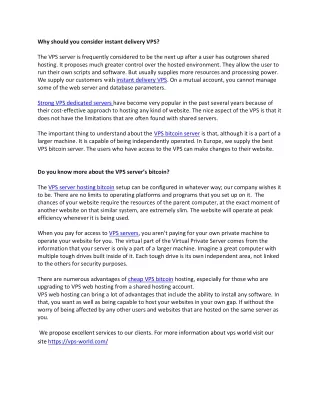 why should you consider instant delivery