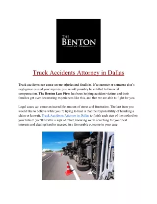 Truck Accidents  Attorney in Dallas
