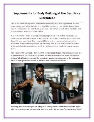 supplements for body building at the best price
