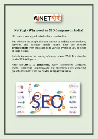 NetYogi-Best SEO Company in India | SEO Agency India