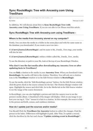 sync rootsmagic tree with ancestry com using