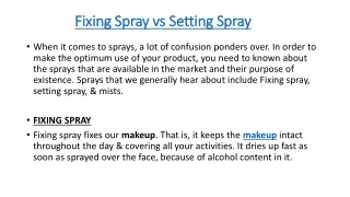 fixing spray vs setting spray