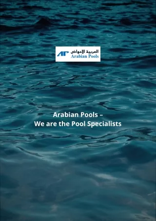 Arabian Pools – We are the Pool Specialists