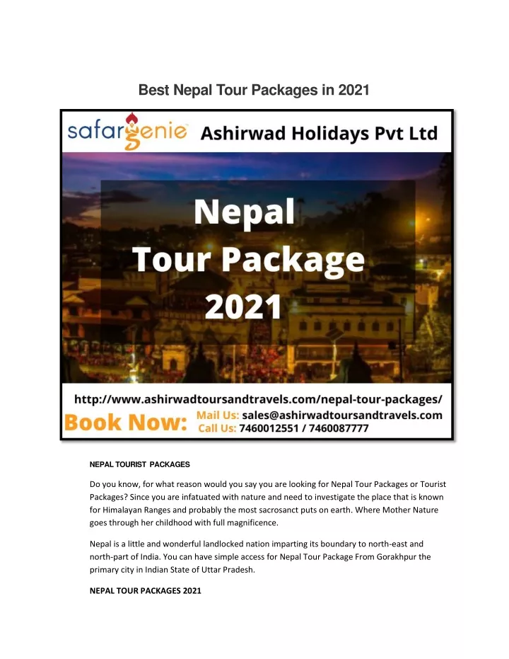 best nepal tour packages in 2021