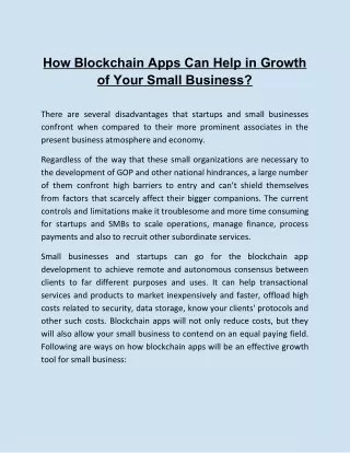 how blockchain apps can help in growth of your