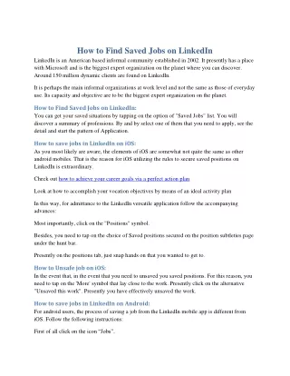 How to Find Saved Jobs on LinkedIn