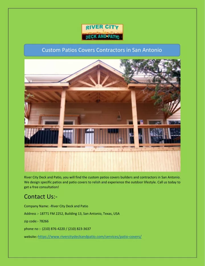 custom patios covers contractors in san antonio