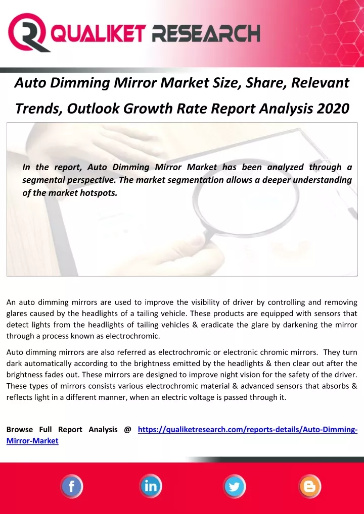 auto dimming mirror market size share relevant