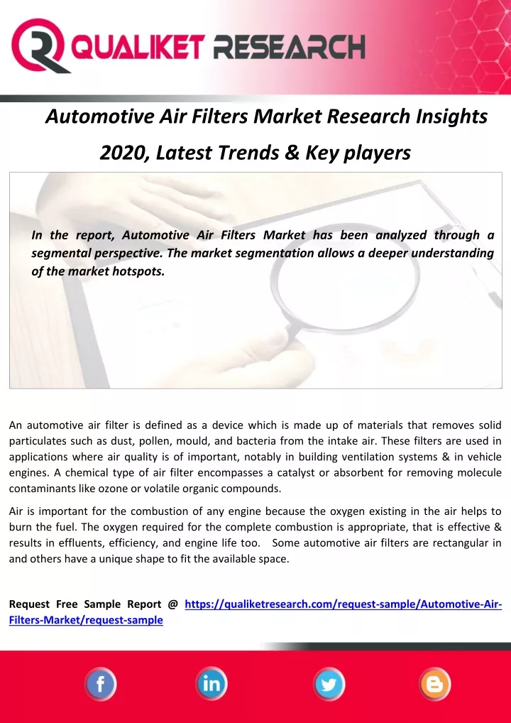 automotive air filters market research insights