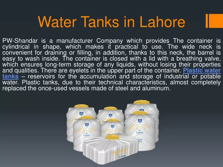 water tanks in lahore