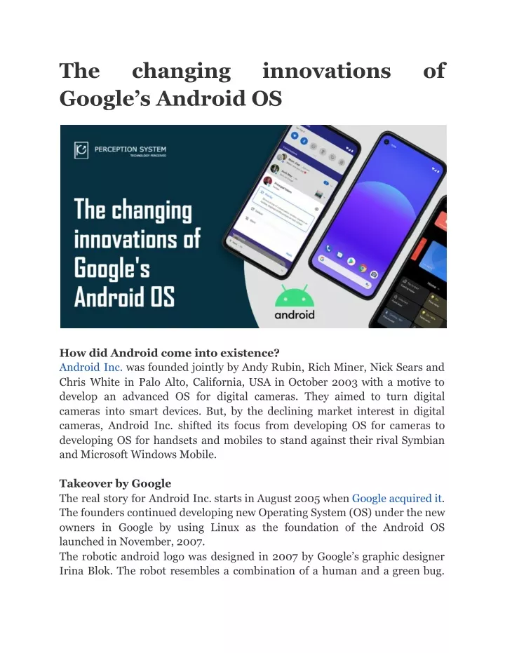 the google s android os