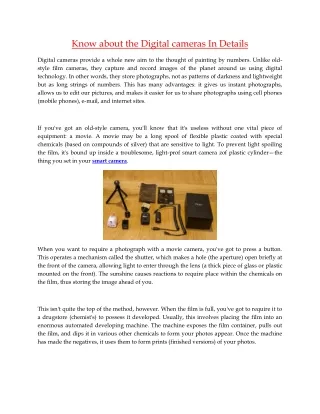 know about the digital cameras in details