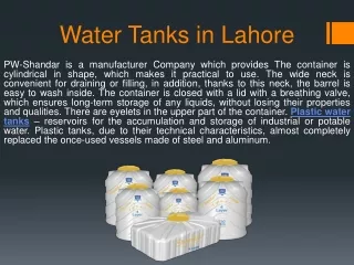 Plastic Water Tanks in Karachi