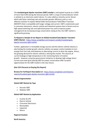 the insulated gate bipolar transistor igbt market