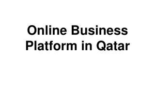 Online Business Platform in Qatar