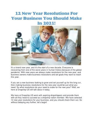 12 new year resolutions for your business