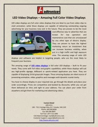led video displays amazing full color video