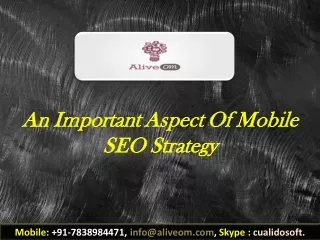 An Important Aspect Of Mobile SEO Strategy