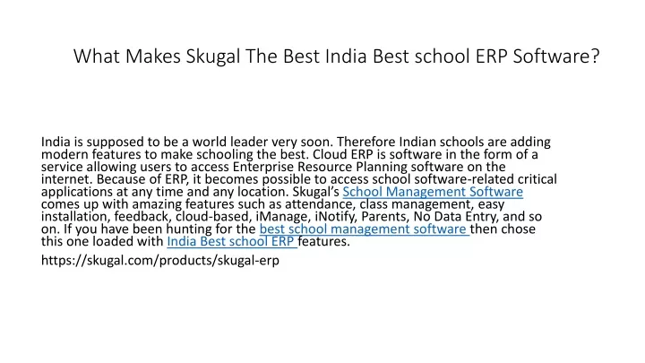 what makes skugal the best india best school erp software