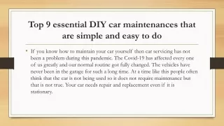 Top 9 essential DIY car maintenances that are simple and easy to do