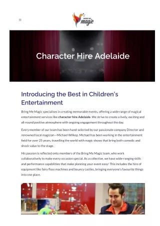 Character Hire Adelaide