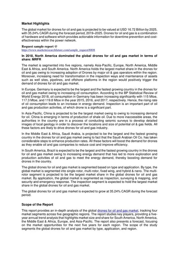 Drones for Oil and Gas Market Research Report - Global Forecast till 2025