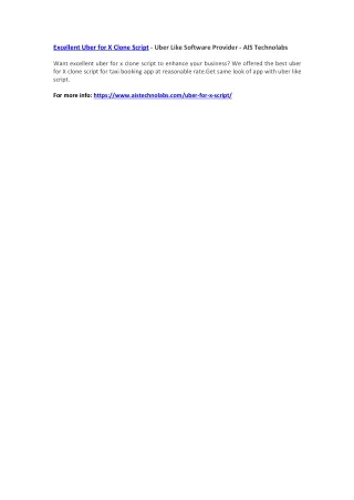 excellent uber for x clone script uber like
