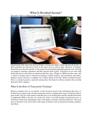 what is residual income