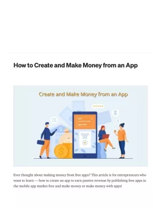 How to Create and Make Money from an App