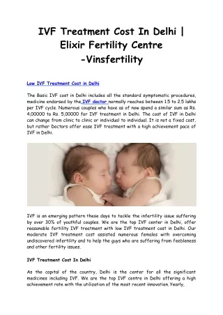 ivf treatment cost in delhi elixir fertility centre vinsfertility