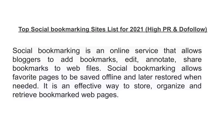 top social bookmarking sites list for 2021 high