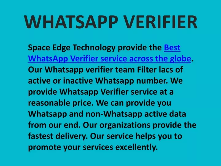whatsapp verifier