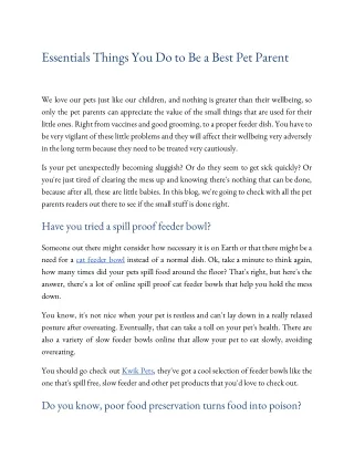 essentials things you do to be a best pet parent
